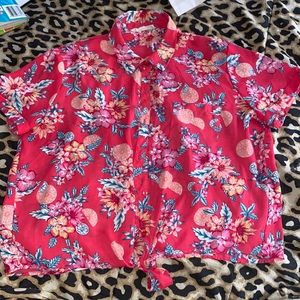 Pink Lemon Button Up